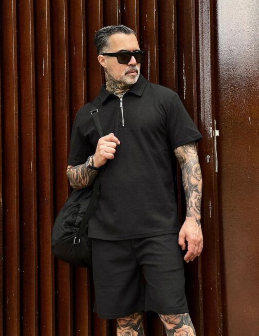 Babioboa Men's Short Sleeve Polo Shirt and Shorts set Summer Two Piece Outfits 3 Pockets zip Tracksuit Casual Athletic Sports - Image 4