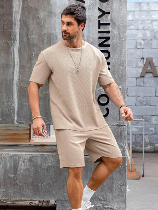 Babioboa Men's Short Sleeve Tracksuit Summer T Shirt and Shorts set 2 Pockets Oversize Two Piece Casual Daily Duty-off - Image 7