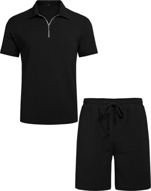 Babioboa Men's Short Sleeve Polo Shirt and Shorts set Summer Two Piece Outfits 3 Pockets zip Tracksuit Casual Athletic Sports - Image 7