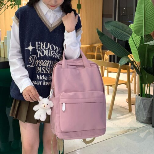 Backpack Casual Cute Lightweight Daypack Water Resistant College Kawaii Backpack for Teen Girls(BP23ST1-pink) - Image 3