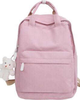 Backpack Casual Cute Lightweight Daypack Water Resistant College Kawaii Backpack for Teen Girls(BP23ST1-pink)