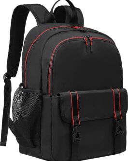 Backpack for Women and Men, 17” Classical Nylon Bookbag with Multi-pockets Casual Daypack for College Work Travel
