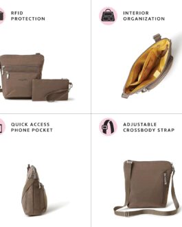Baggallini Womens Pocket Crossbody with RFID