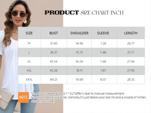 BeadChica Women's Tunic Tops For Leggings Short Sleeve Shirts Botton Up Casual Ruched Blouses Clothes - Image 6