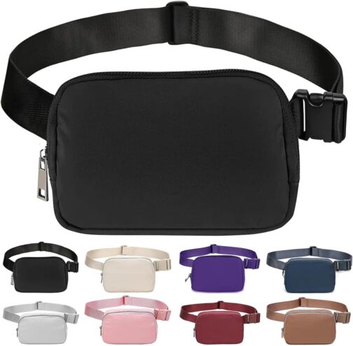 Belt Bag for Women Fanny Pack Dupes, Bomvabe Fashion Crossbody Lulu Waist Pack Lemen Bag with Adjustable Strap, Everywhere Belt Bag for Travel Outdoors Running Hiking
