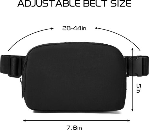 Belt Bag for Women Fanny Pack Crossbody Bags for Women Fashion Waist Packs with Adjustable Strap Gifts for Teenage Girls Women Men (Black) - Image 3
