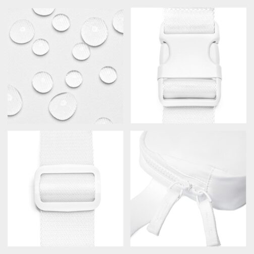 Belt Bag for Women Two-Way Zipper Cross Body Fanny Pack Fashion Waist Packs Everywhere Belt Bag with Adjustable Strap Gifts for Teen Girls Women Men (White) - Image 4