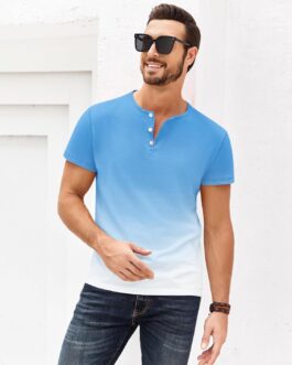 Beotyshow Mens T-Shirts Summer Henley Shirts Short Sleeve Shirt for Men Casual Basic Tee
