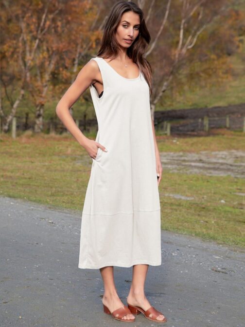 BerryGo Women's Loose Casual Midi Cotton Dresses Sundress Sleeveless Beach Summer Trendy Tank Top Dress with Pockets - Image 6