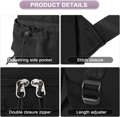 Black Backpack Lightweight Bag Waterproof High Middle Backpack For Cute Aesthetic Backpack Casual Daypack For Men Women - Image 5