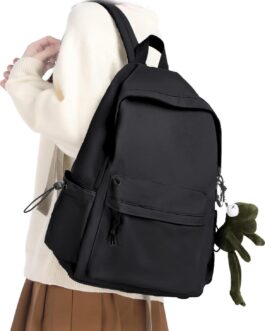 Black Backpack Lightweight Bag Waterproof High Middle Backpack For Cute Aesthetic Backpack Casual Daypack For Men Women