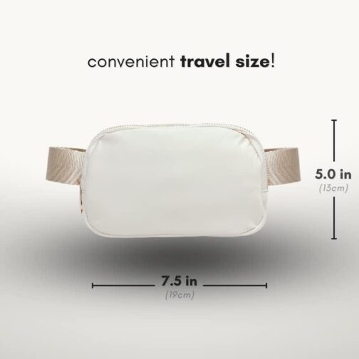 Boutique Belt Bag | Crossbody Fanny Pack for Women Fashionable Cute Mini Everywhere Bum Hip Waist Small Fashion Travel Chest Gold Accessories Adjustable Extended Strap Cream - Image 3