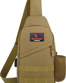 BraveHawk OUTDOORS Tactical Sling Crossbody Bag, 800D Military Nylon Oxford Utility EDC Chest Pack Shoulder Daypack Organizer