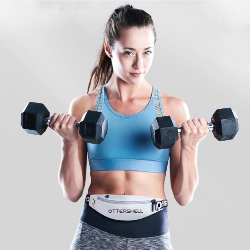 Bumbags for Men and Women, Gym Fanny Pack for Running Hiking Travel Workout Dog Walking Outdoors Sport Fishing Waist Pack Bag (White - Black) - Image 5