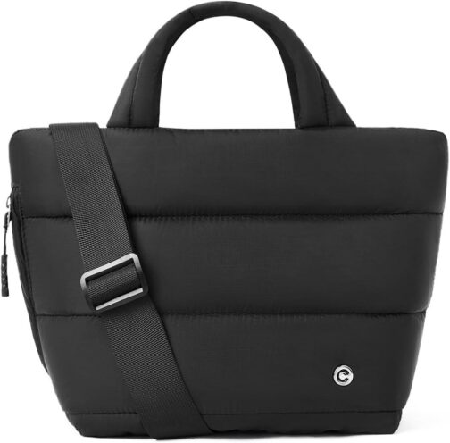 CHOLISS Small Puffer Tote Bag for Women - Quilted Crossbody Bags, Puffy Nylon Satchel Travel Handbags