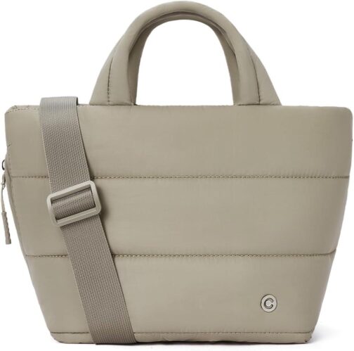 CHOLISS Small Puffer Tote Bag for Women - Quilted Crossbody Bags, Puffy Nylon Satchel Travel Handbags