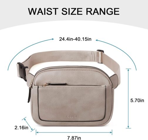 CLUCI Belt Bag for Women, Mini Everywhere Crossbody Waist Bag Adjustable Strap, Vegan Leather Women's Fanny Pack - Image 3