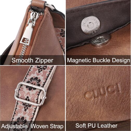 CLUCI Crossbody Bags Purses for Women, Leather Summer Cross Body Bags with Adjustable Strap, Women's Shoulder Handbags 2024 - Image 5