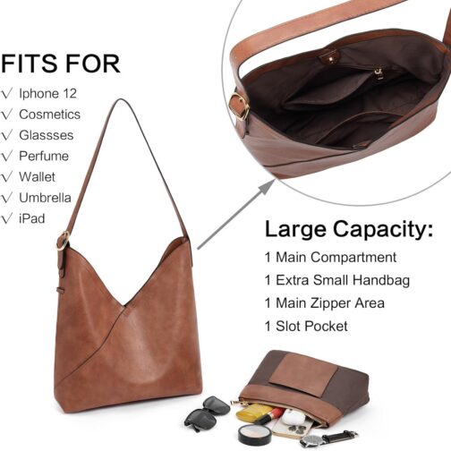 CLUCI Purses for Women Tote Handbags Vegan Leather Hobo Bags Fashion Large Ladies Shoulder Bag - Image 4