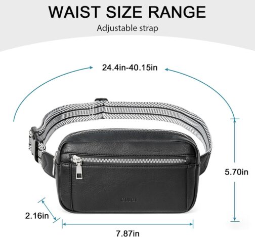 CLUCI Small Leather Belt Bag for Women Fashionable Fanny Pack Cross Body Bag Waist Pack - Image 4