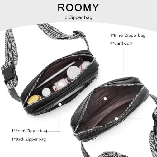 CLUCI Small Leather Belt Bag for Women Fashionable Fanny Pack Cross Body Bag Waist Pack - Image 3