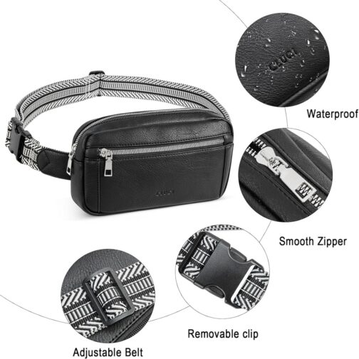 CLUCI Small Leather Belt Bag for Women Fashionable Fanny Pack Cross Body Bag Waist Pack - Image 5