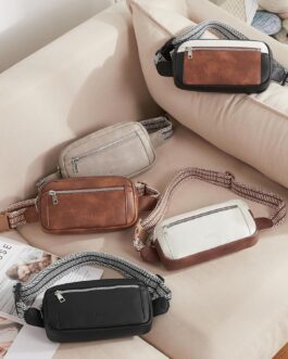 CLUCI Small Leather Belt Bag for Women Fashionable Fanny Pack Cross Body Bag Waist Pack