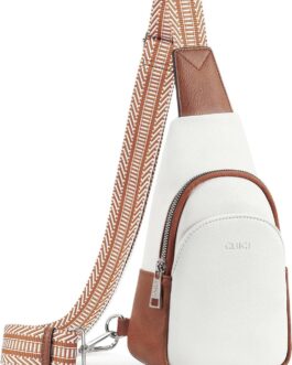 CLUCI Small Sling Bag for Women Crossbody, Faux Leather Trendy Waist Packs with Guitar Strap, Women’s Fanny Packs