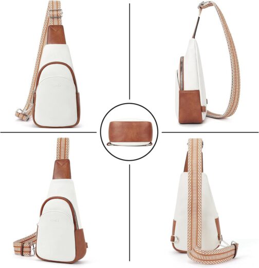 CLUCI Small Sling Bag for Women Crossbody, Faux Leather Trendy Waist Packs with Guitar Strap, Women's Fanny Packs - Image 6