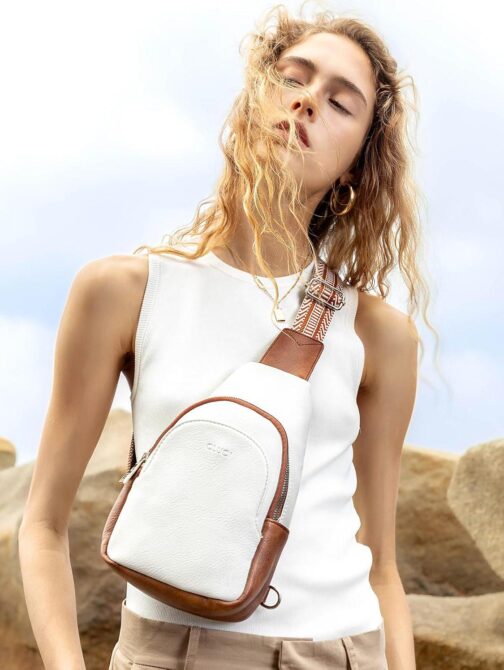 CLUCI Small Sling Bag for Women Crossbody, Faux Leather Trendy Waist Packs with Guitar Strap, Women's Fanny Packs - Image 7