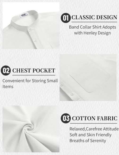 COOFANDY Men's 2 Pieces Cotton Linen Set Casual Short Sleeve Henley Shirts Beach Yoga Pants Summer Outfits - Image 5