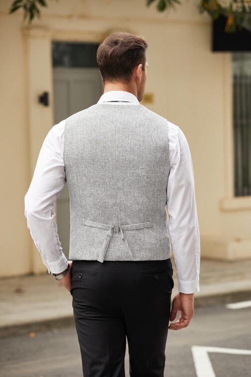 COOFANDY Men's Casual Business Vests Lightweight Waistcoat Slim Fit Suit Vest - Image 7