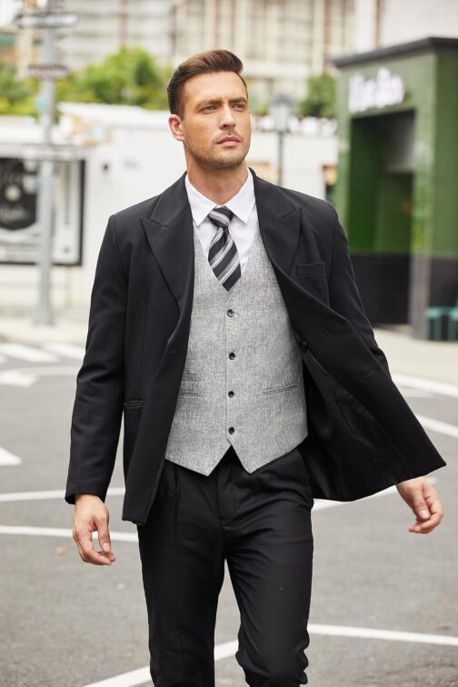 COOFANDY Men's Casual Business Vests Lightweight Waistcoat Slim Fit Suit Vest - Image 4