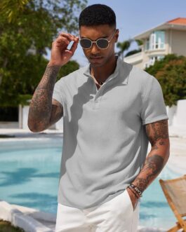 COOFANDY Men’s Casual Henley Tee Shirt Band Collar Short Sleeve Summer Beach Hippie T Shirts