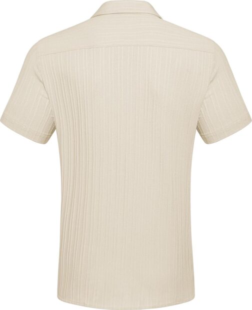 COOFANDY Men's Casual Button Down Shirts Short Sleeve Textured Summer Beach Shirt with Pocket - Image 7