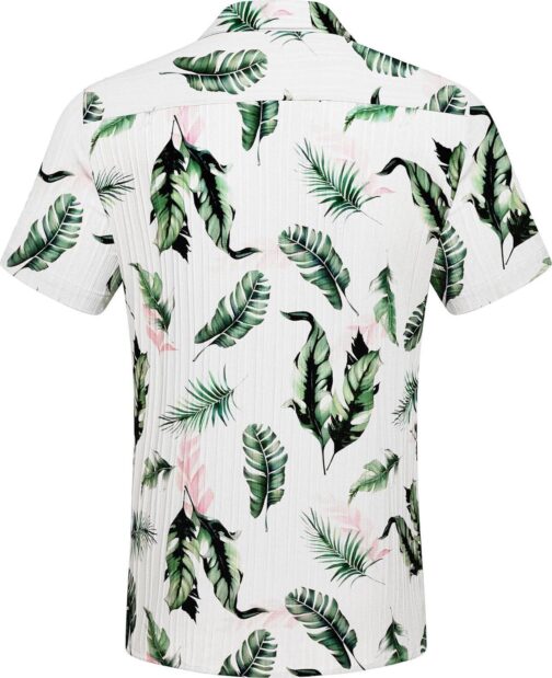 COOFANDY Men's Casual Button Down Shirts Short Sleeve Textured Summer Beach Shirt with Pocket - Image 8
