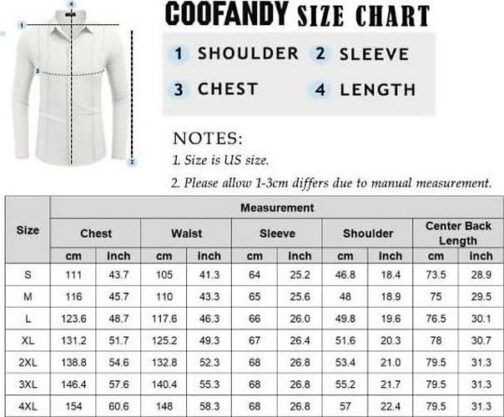 COOFANDY Mens Cuban Guayabera Shirt Casual Button Down Shirts Long Sleeve Summer Beach Shirts - Image 7