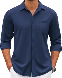 COOFANDY Mens Wrinkle Free Dress Shirts Long Sleeve Untucked Shirts Casual Button Down Shirts
