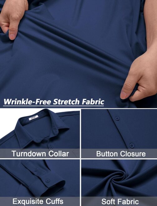 COOFANDY Mens Wrinkle Free Dress Shirts Long Sleeve Untucked Shirts Casual Button Down Shirts - Image 5