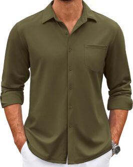 COOFANDY Mens Wrinkle Free Dress Shirts Long Sleeve Untucked Shirts Casual Button Down Shirts