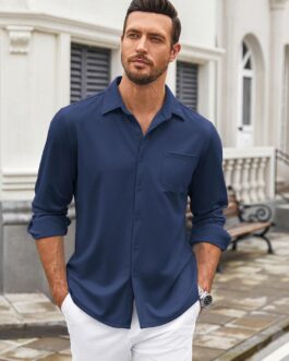 COOFANDY Mens Wrinkle Free Dress Shirts Long Sleeve Untucked Shirts Casual Button Down Shirts