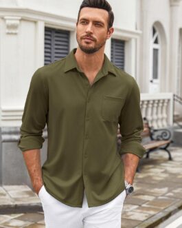 COOFANDY Mens Wrinkle Free Dress Shirts Long Sleeve Untucked Shirts Casual Button Down Shirts