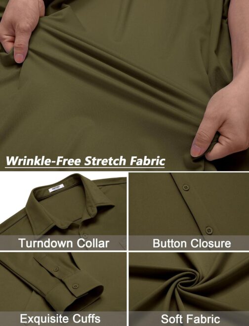 COOFANDY Mens Wrinkle Free Dress Shirts Long Sleeve Untucked Shirts Casual Button Down Shirts - Image 5