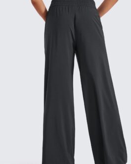 CRZ YOGA Lightweight Wide Leg Pants for Women 30  High Waisted Casual Lounge Travel Work Pants with Pockets Loose Fit Summer