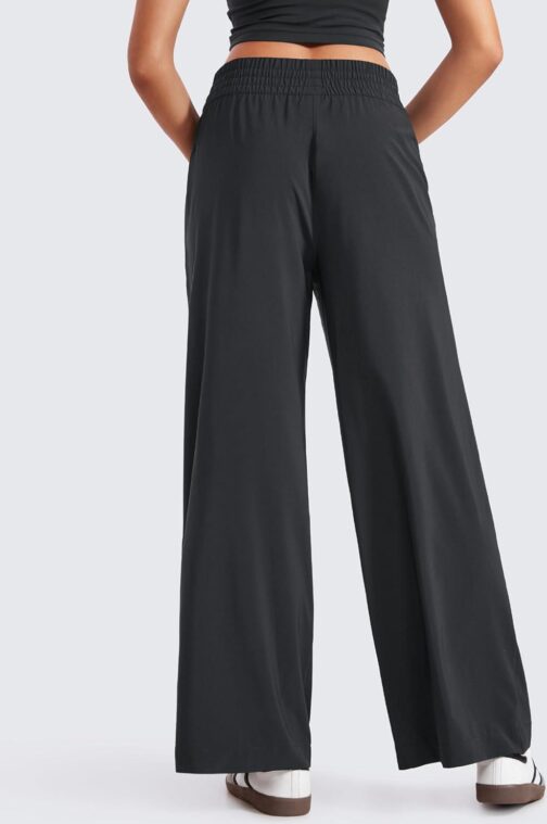 CRZ YOGA Lightweight Wide Leg Pants for Women 30  High Waisted Casual Lounge Travel Work Pants with Pockets Loose Fit Summer - Image 2