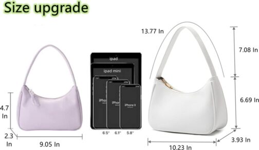 CYHTWSDJ Shoulder Bags for Women, Cute Hobo Tote Handbag Mini Clutch Purse with Zipper Closure - Image 5