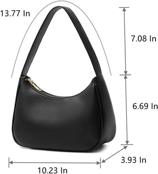 CYHTWSDJ Shoulder Bags for Women, Cute Hobo Tote Handbag Mini Clutch Purse with Zipper Closure - Image 2
