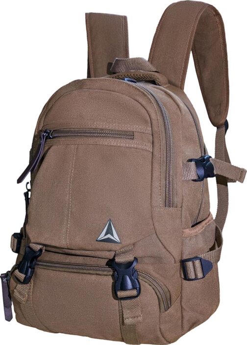 Cango Canvas Multipurpose Daypack Travel large Storage Space Durable and Lightweight Outdoor Backpack with Multiple Compartments and Adjustable leather Straps - Image 2