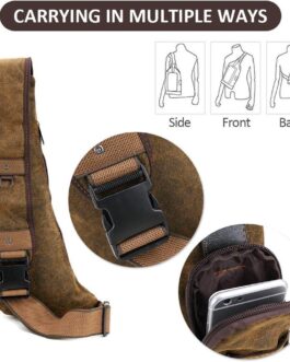 Canvas Sling Bag,Crossbody Casual Daypack Large Canvas Chest Pack Waterproof shoulder Bag for Men Women