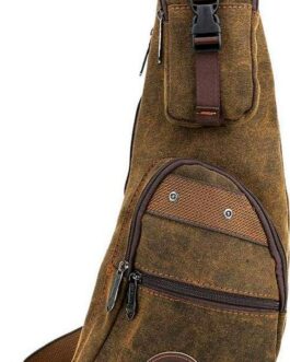 Canvas Sling Bag,Crossbody Casual Daypack Large Canvas Chest Pack Waterproof shoulder Bag for Men Women